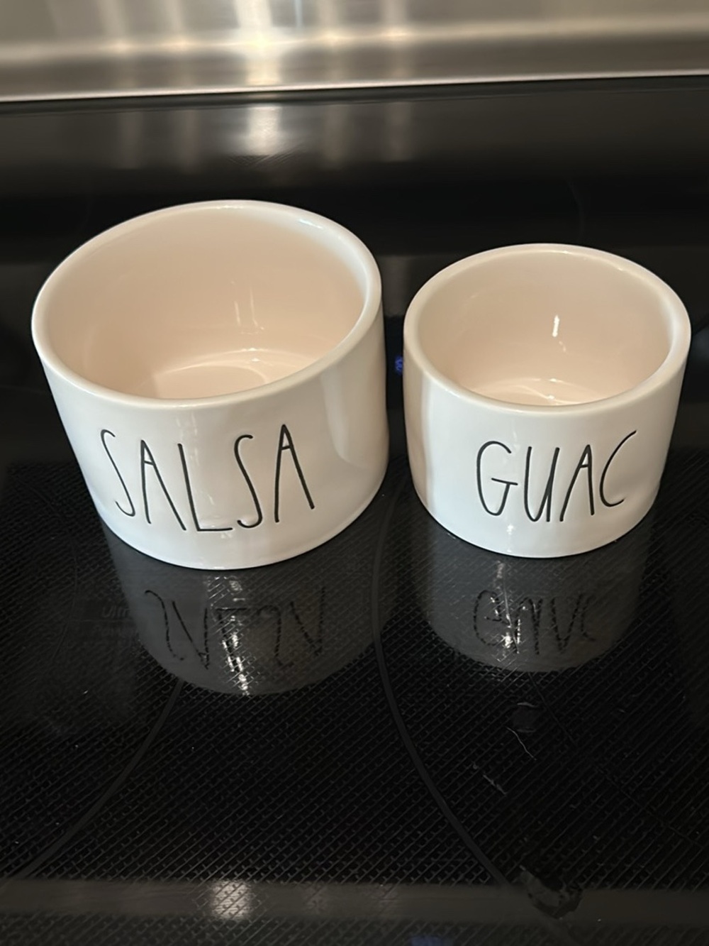 Rae Dunn White Salsa & Guac Ceramic Serving Bowls - Set of 2